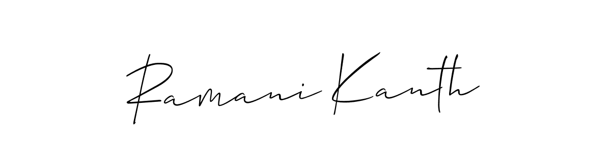 if you are searching for the best signature style for your name Ramani Kanth. so please give up your signature search. here we have designed multiple signature styles  using Allison_Script. Ramani Kanth signature style 2 images and pictures png