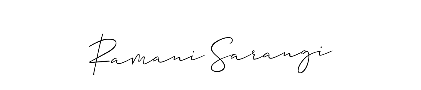 if you are searching for the best signature style for your name Ramani Sarangi. so please give up your signature search. here we have designed multiple signature styles  using Allison_Script. Ramani Sarangi signature style 2 images and pictures png