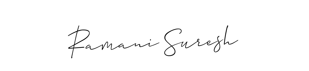 if you are searching for the best signature style for your name Ramani Suresh. so please give up your signature search. here we have designed multiple signature styles  using Allison_Script. Ramani Suresh signature style 2 images and pictures png