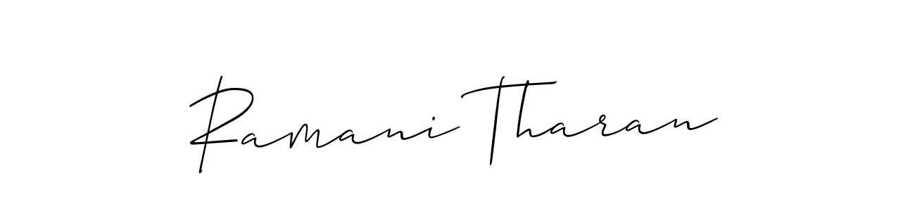 Create a beautiful signature design for name Ramani Tharan. With this signature (Allison_Script) fonts, you can make a handwritten signature for free. Ramani Tharan signature style 2 images and pictures png
