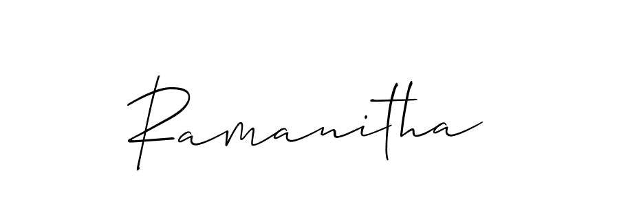 It looks lik you need a new signature style for name Ramanitha. Design unique handwritten (Allison_Script) signature with our free signature maker in just a few clicks. Ramanitha signature style 2 images and pictures png