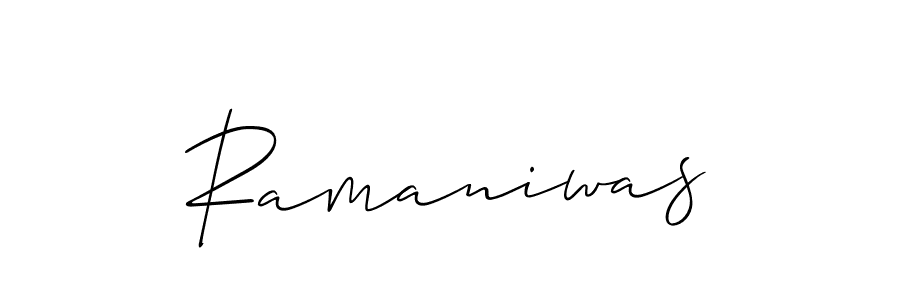 Use a signature maker to create a handwritten signature online. With this signature software, you can design (Allison_Script) your own signature for name Ramaniwas. Ramaniwas signature style 2 images and pictures png