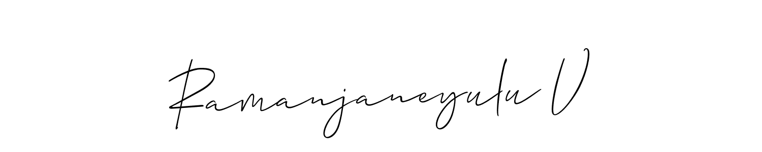 This is the best signature style for the Ramanjaneyulu V name. Also you like these signature font (Allison_Script). Mix name signature. Ramanjaneyulu V signature style 2 images and pictures png