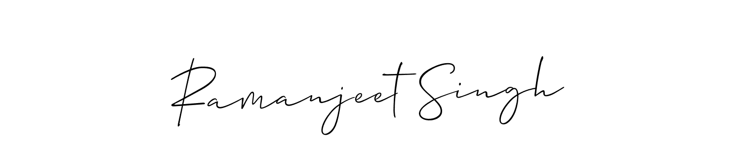 This is the best signature style for the Ramanjeet Singh name. Also you like these signature font (Allison_Script). Mix name signature. Ramanjeet Singh signature style 2 images and pictures png