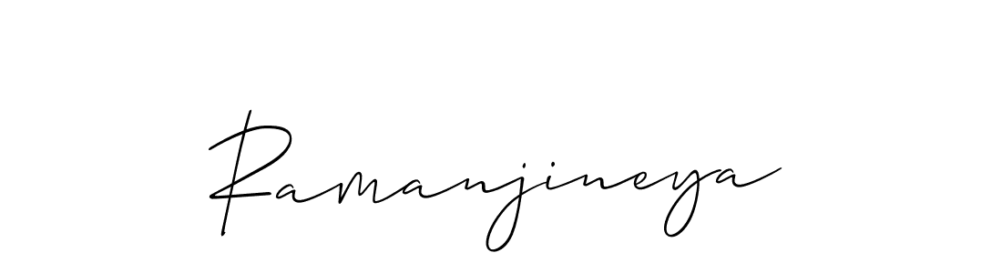 Also we have Ramanjineya name is the best signature style. Create professional handwritten signature collection using Allison_Script autograph style. Ramanjineya signature style 2 images and pictures png