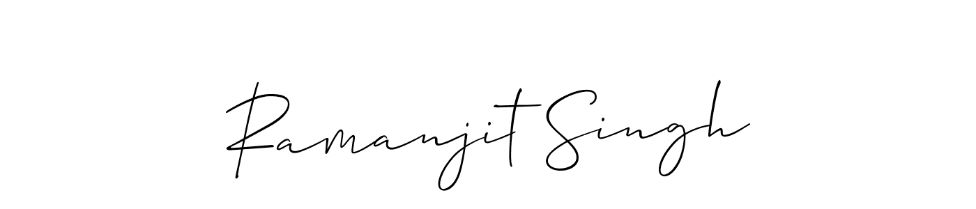 Make a beautiful signature design for name Ramanjit Singh. With this signature (Allison_Script) style, you can create a handwritten signature for free. Ramanjit Singh signature style 2 images and pictures png