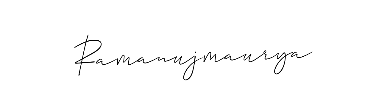 How to make Ramanujmaurya name signature. Use Allison_Script style for creating short signs online. This is the latest handwritten sign. Ramanujmaurya signature style 2 images and pictures png