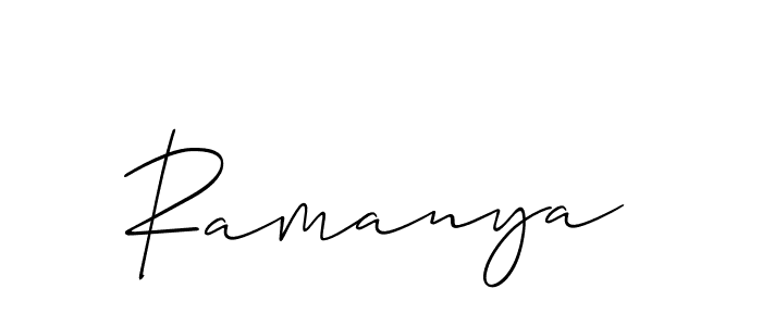 How to make Ramanya name signature. Use Allison_Script style for creating short signs online. This is the latest handwritten sign. Ramanya signature style 2 images and pictures png