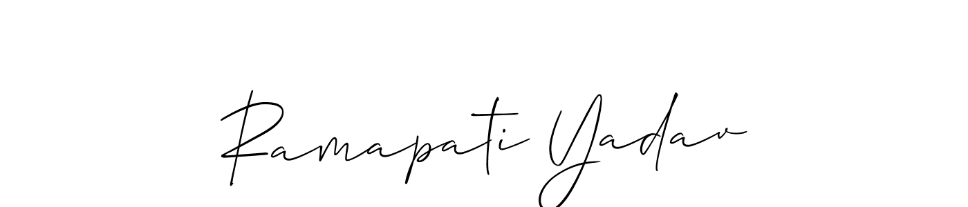 Use a signature maker to create a handwritten signature online. With this signature software, you can design (Allison_Script) your own signature for name Ramapati Yadav. Ramapati Yadav signature style 2 images and pictures png