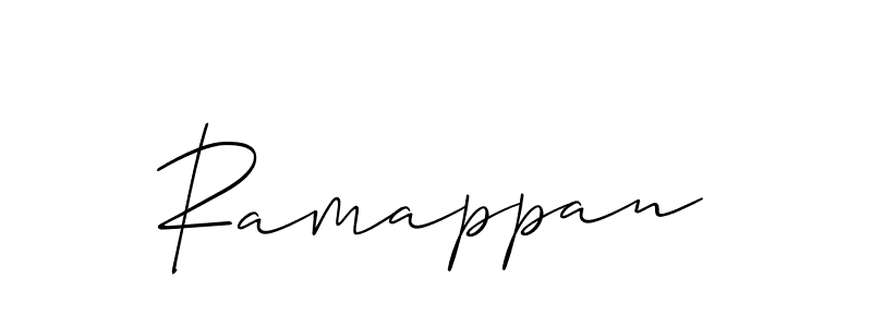 Use a signature maker to create a handwritten signature online. With this signature software, you can design (Allison_Script) your own signature for name Ramappan. Ramappan signature style 2 images and pictures png