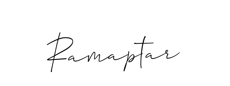 The best way (Allison_Script) to make a short signature is to pick only two or three words in your name. The name Ramaptar include a total of six letters. For converting this name. Ramaptar signature style 2 images and pictures png