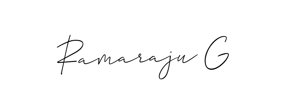 It looks lik you need a new signature style for name Ramaraju G. Design unique handwritten (Allison_Script) signature with our free signature maker in just a few clicks. Ramaraju G signature style 2 images and pictures png