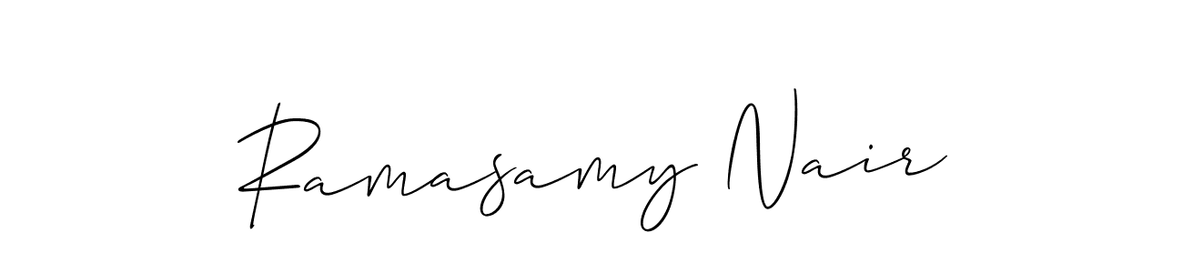 Make a short Ramasamy Nair signature style. Manage your documents anywhere anytime using Allison_Script. Create and add eSignatures, submit forms, share and send files easily. Ramasamy Nair signature style 2 images and pictures png