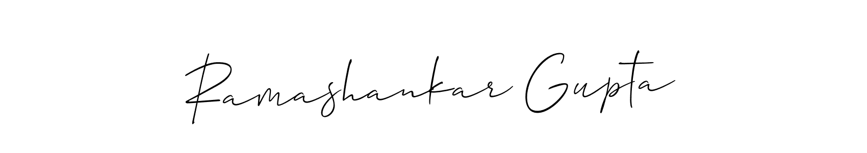 How to make Ramashankar Gupta name signature. Use Allison_Script style for creating short signs online. This is the latest handwritten sign. Ramashankar Gupta signature style 2 images and pictures png