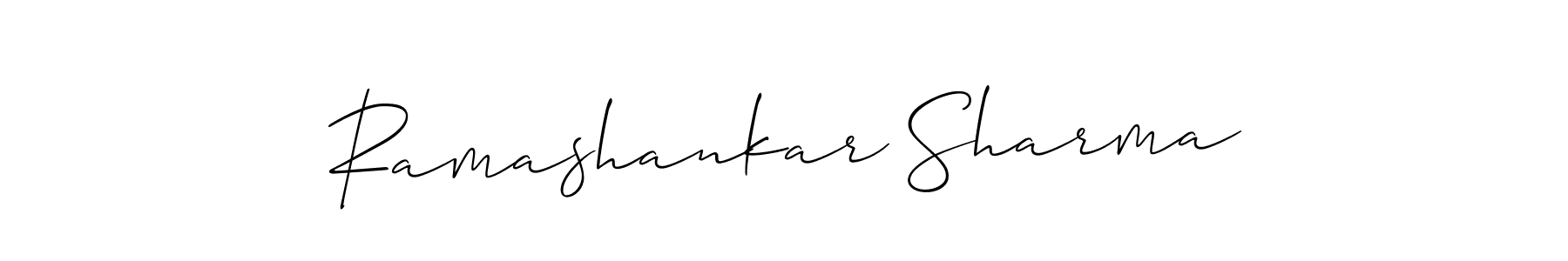 Create a beautiful signature design for name Ramashankar Sharma. With this signature (Allison_Script) fonts, you can make a handwritten signature for free. Ramashankar Sharma signature style 2 images and pictures png