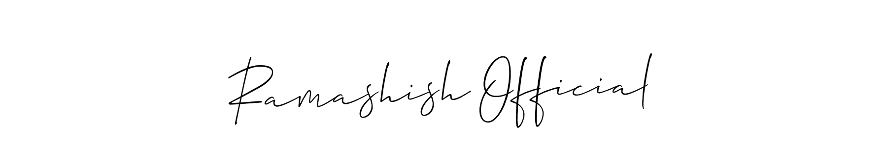 Also You can easily find your signature by using the search form. We will create Ramashish Official name handwritten signature images for you free of cost using Allison_Script sign style. Ramashish Official signature style 2 images and pictures png