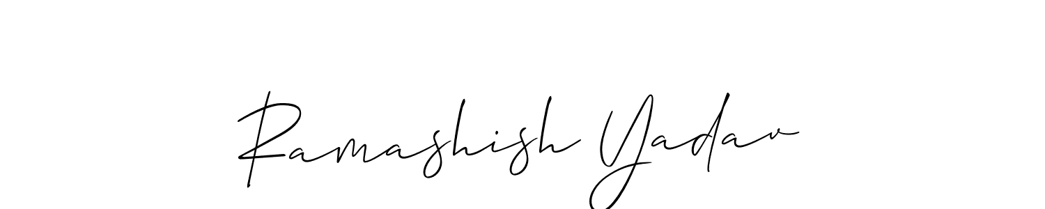 Also You can easily find your signature by using the search form. We will create Ramashish Yadav name handwritten signature images for you free of cost using Allison_Script sign style. Ramashish Yadav signature style 2 images and pictures png