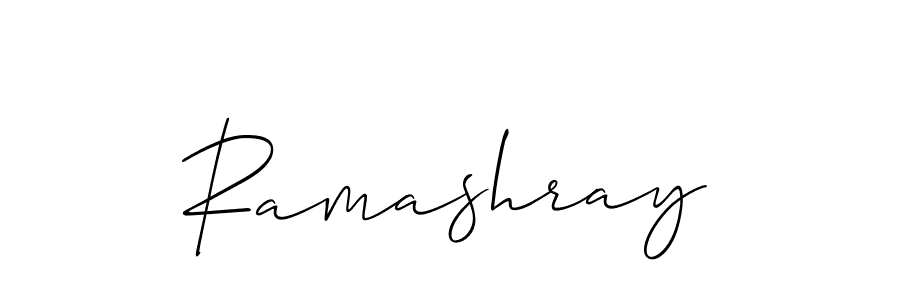 Make a beautiful signature design for name Ramashray. With this signature (Allison_Script) style, you can create a handwritten signature for free. Ramashray signature style 2 images and pictures png