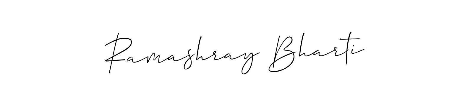 Use a signature maker to create a handwritten signature online. With this signature software, you can design (Allison_Script) your own signature for name Ramashray Bharti. Ramashray Bharti signature style 2 images and pictures png