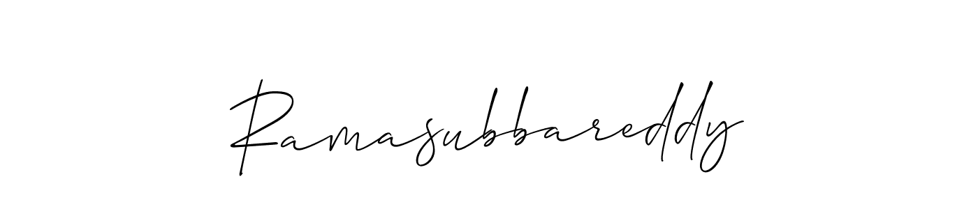 How to make Ramasubbareddy signature? Allison_Script is a professional autograph style. Create handwritten signature for Ramasubbareddy name. Ramasubbareddy signature style 2 images and pictures png