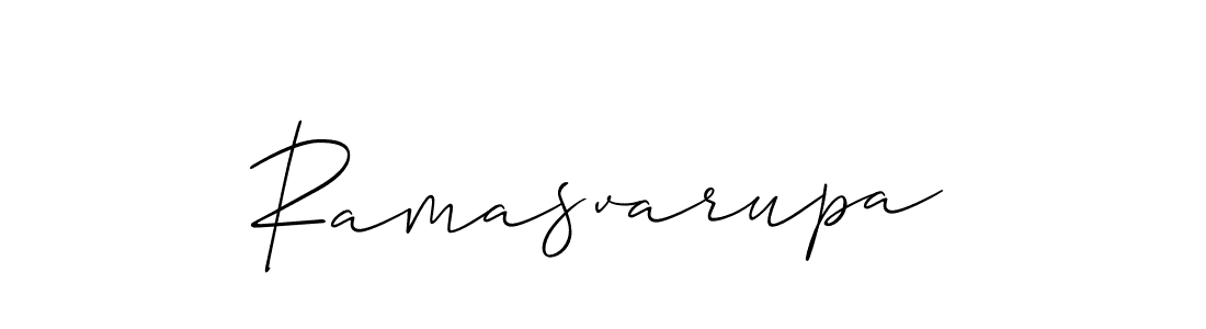 Use a signature maker to create a handwritten signature online. With this signature software, you can design (Allison_Script) your own signature for name Ramasvarupa. Ramasvarupa signature style 2 images and pictures png