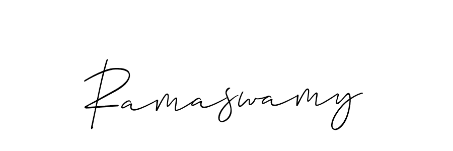 Use a signature maker to create a handwritten signature online. With this signature software, you can design (Allison_Script) your own signature for name Ramaswamy. Ramaswamy signature style 2 images and pictures png