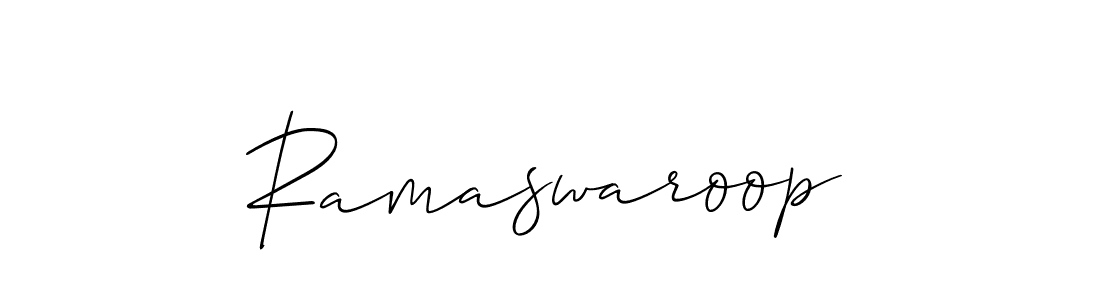How to make Ramaswaroop name signature. Use Allison_Script style for creating short signs online. This is the latest handwritten sign. Ramaswaroop signature style 2 images and pictures png