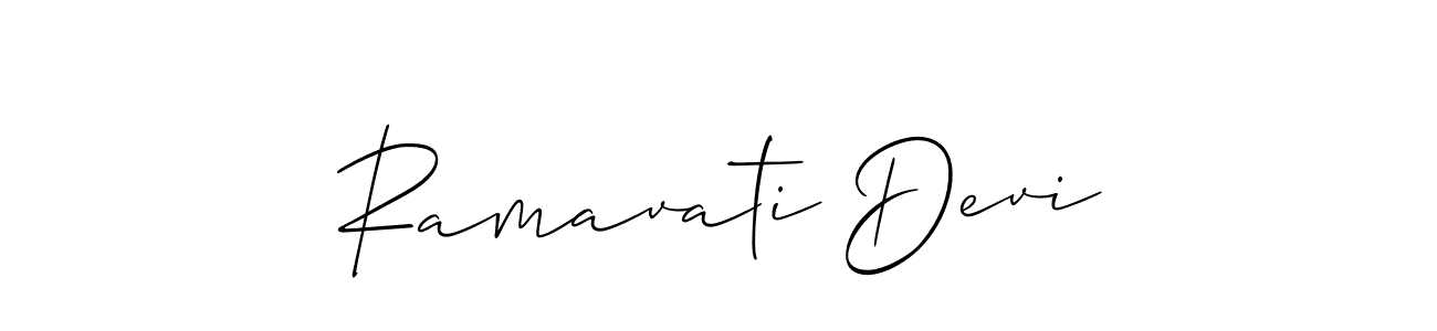 It looks lik you need a new signature style for name Ramavati Devi. Design unique handwritten (Allison_Script) signature with our free signature maker in just a few clicks. Ramavati Devi signature style 2 images and pictures png