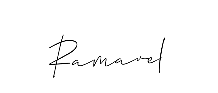 The best way (Allison_Script) to make a short signature is to pick only two or three words in your name. The name Ramavel include a total of six letters. For converting this name. Ramavel signature style 2 images and pictures png