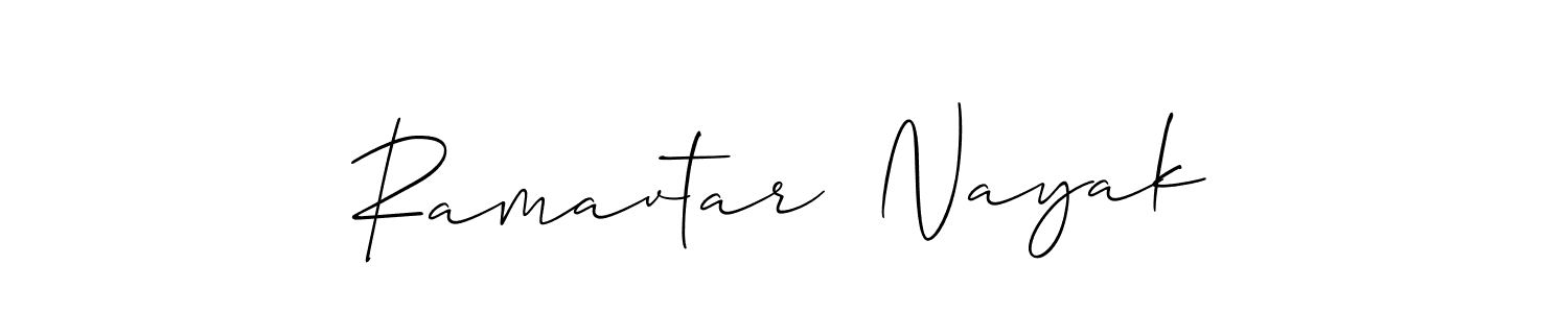 You should practise on your own different ways (Allison_Script) to write your name (Ramavtar  Nayak) in signature. don't let someone else do it for you. Ramavtar  Nayak signature style 2 images and pictures png