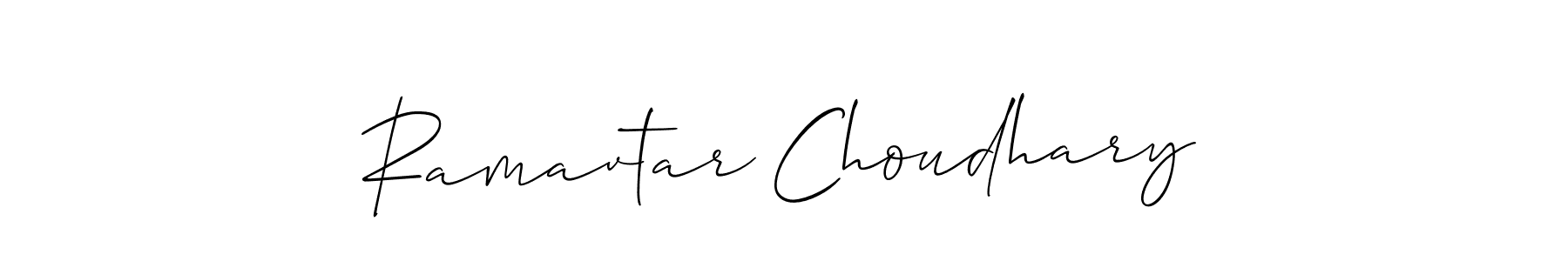 How to make Ramavtar Choudhary signature? Allison_Script is a professional autograph style. Create handwritten signature for Ramavtar Choudhary name. Ramavtar Choudhary signature style 2 images and pictures png