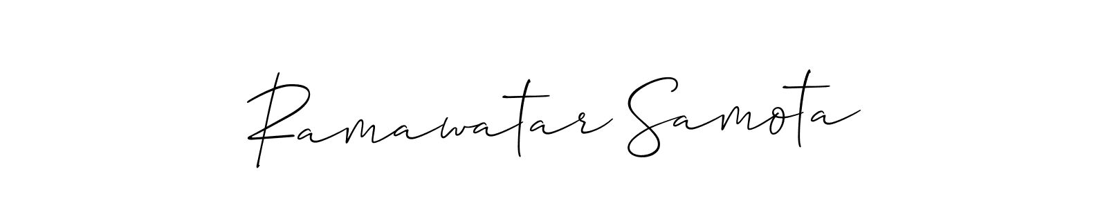 You can use this online signature creator to create a handwritten signature for the name Ramawatar Samota. This is the best online autograph maker. Ramawatar Samota signature style 2 images and pictures png