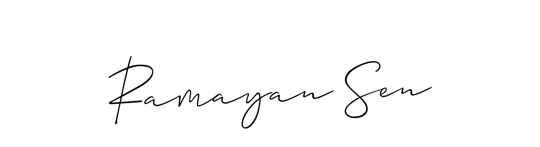 if you are searching for the best signature style for your name Ramayan Sen. so please give up your signature search. here we have designed multiple signature styles  using Allison_Script. Ramayan Sen signature style 2 images and pictures png