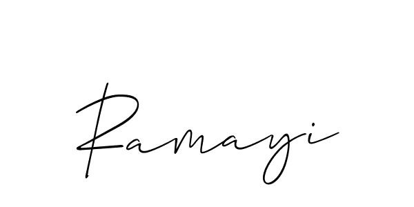 Use a signature maker to create a handwritten signature online. With this signature software, you can design (Allison_Script) your own signature for name Ramayi. Ramayi signature style 2 images and pictures png