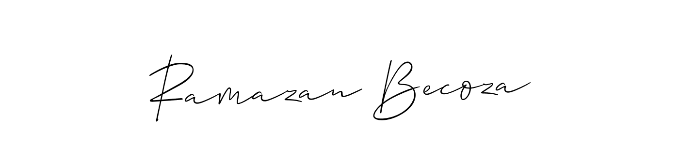 Create a beautiful signature design for name Ramazan Becoza. With this signature (Allison_Script) fonts, you can make a handwritten signature for free. Ramazan Becoza signature style 2 images and pictures png