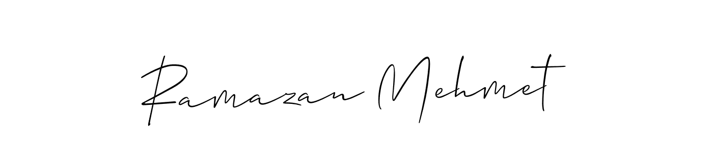Make a beautiful signature design for name Ramazan Mehmet. With this signature (Allison_Script) style, you can create a handwritten signature for free. Ramazan Mehmet signature style 2 images and pictures png
