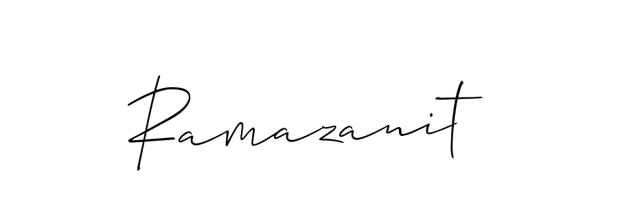 Use a signature maker to create a handwritten signature online. With this signature software, you can design (Allison_Script) your own signature for name Ramazanit. Ramazanit signature style 2 images and pictures png