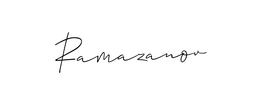 Design your own signature with our free online signature maker. With this signature software, you can create a handwritten (Allison_Script) signature for name Ramazanov. Ramazanov signature style 2 images and pictures png