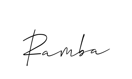 Design your own signature with our free online signature maker. With this signature software, you can create a handwritten (Allison_Script) signature for name Ramba. Ramba signature style 2 images and pictures png