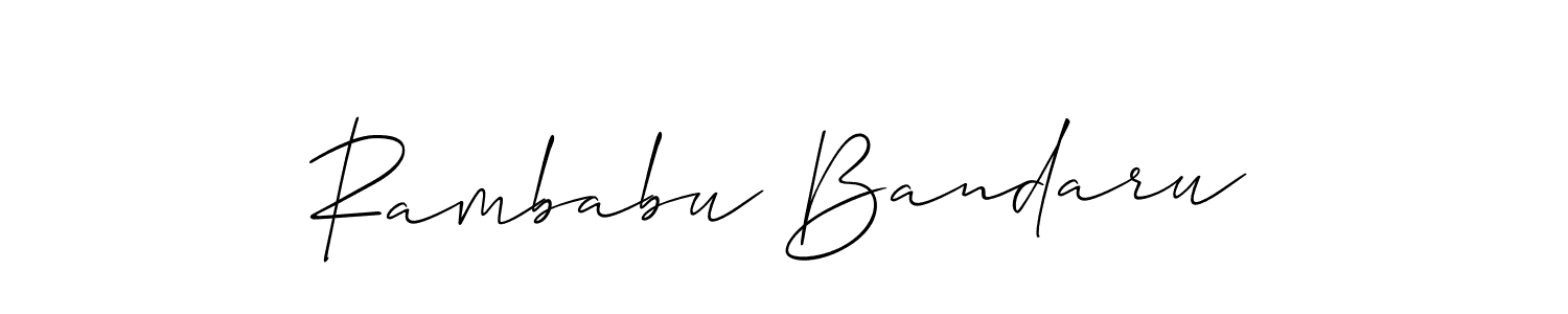 Make a short Rambabu Bandaru signature style. Manage your documents anywhere anytime using Allison_Script. Create and add eSignatures, submit forms, share and send files easily. Rambabu Bandaru signature style 2 images and pictures png