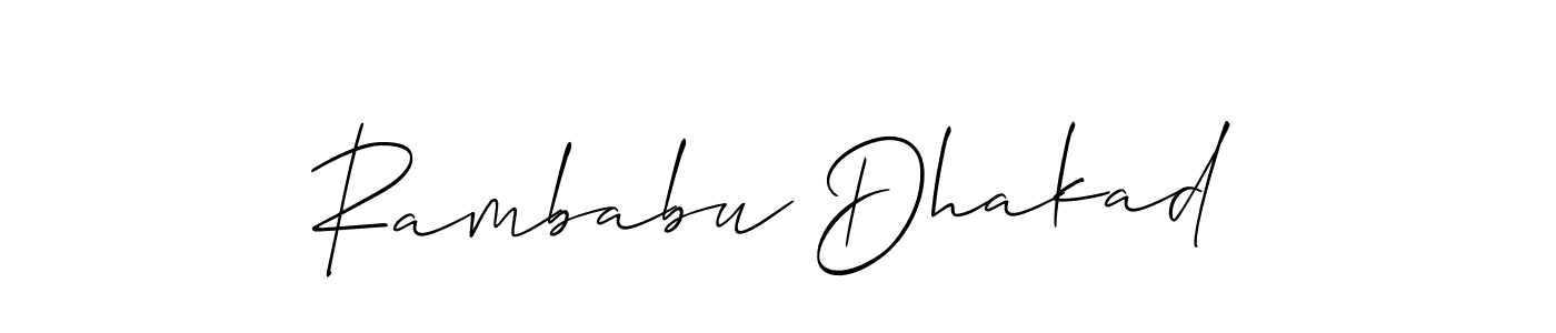 You can use this online signature creator to create a handwritten signature for the name Rambabu Dhakad. This is the best online autograph maker. Rambabu Dhakad signature style 2 images and pictures png