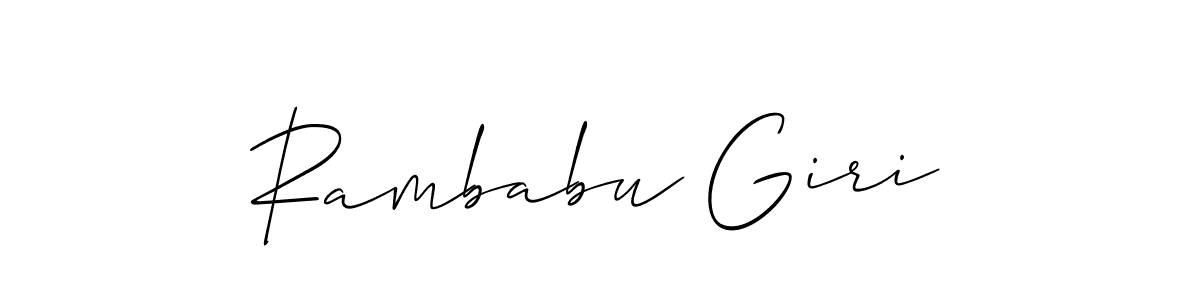 Also You can easily find your signature by using the search form. We will create Rambabu Giri name handwritten signature images for you free of cost using Allison_Script sign style. Rambabu Giri signature style 2 images and pictures png