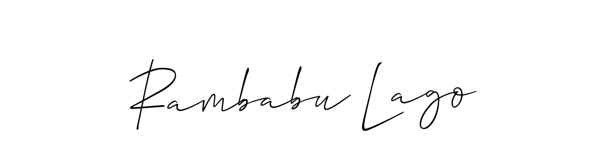 How to Draw Rambabu Lago signature style? Allison_Script is a latest design signature styles for name Rambabu Lago. Rambabu Lago signature style 2 images and pictures png