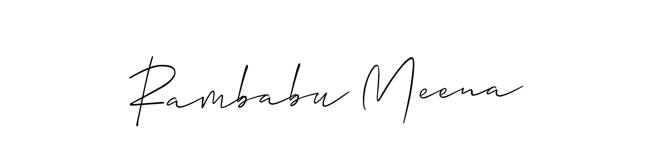 You should practise on your own different ways (Allison_Script) to write your name (Rambabu Meena) in signature. don't let someone else do it for you. Rambabu Meena signature style 2 images and pictures png