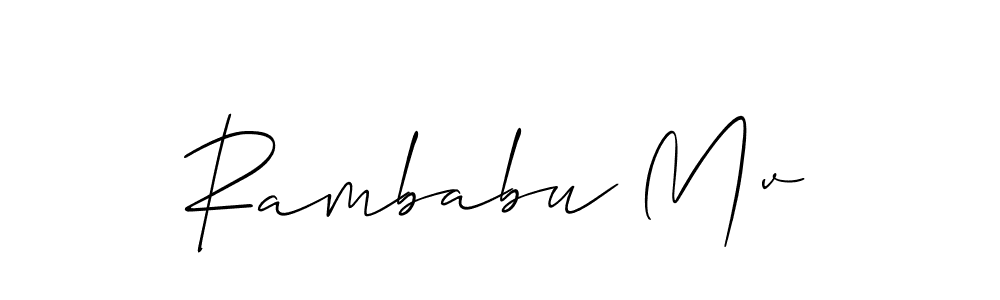 Similarly Allison_Script is the best handwritten signature design. Signature creator online .You can use it as an online autograph creator for name Rambabu Mv. Rambabu Mv signature style 2 images and pictures png