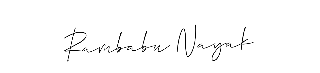 Also You can easily find your signature by using the search form. We will create Rambabu Nayak name handwritten signature images for you free of cost using Allison_Script sign style. Rambabu Nayak signature style 2 images and pictures png