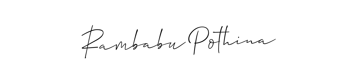 Use a signature maker to create a handwritten signature online. With this signature software, you can design (Allison_Script) your own signature for name Rambabu Pothina. Rambabu Pothina signature style 2 images and pictures png