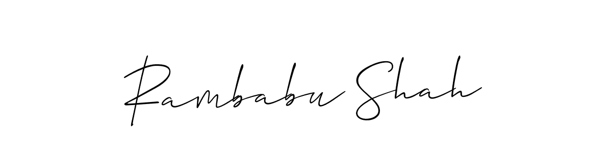 It looks lik you need a new signature style for name Rambabu Shah. Design unique handwritten (Allison_Script) signature with our free signature maker in just a few clicks. Rambabu Shah signature style 2 images and pictures png