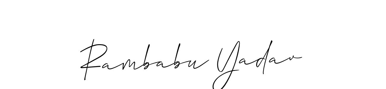 Similarly Allison_Script is the best handwritten signature design. Signature creator online .You can use it as an online autograph creator for name Rambabu Yadav. Rambabu Yadav signature style 2 images and pictures png