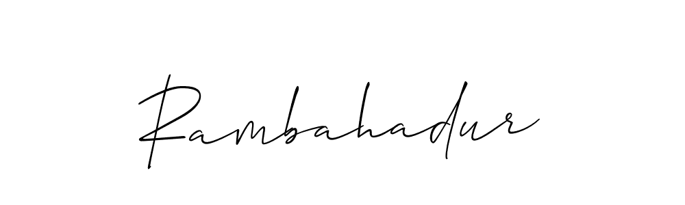 Create a beautiful signature design for name Rambahadur. With this signature (Allison_Script) fonts, you can make a handwritten signature for free. Rambahadur signature style 2 images and pictures png